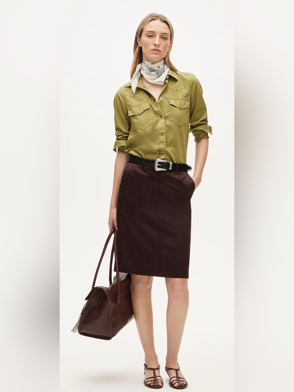 J.Crew Jules Garment Dyed Cotton Poplin Shirt NWT Olive Green Size 8 - Picture 2 of 6
